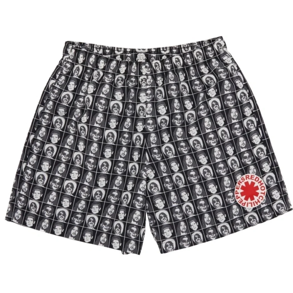 RED HOT CHILI PEPPERS Grid Nylon Shorts Graphic Swim Shorts Board Shorts Size M